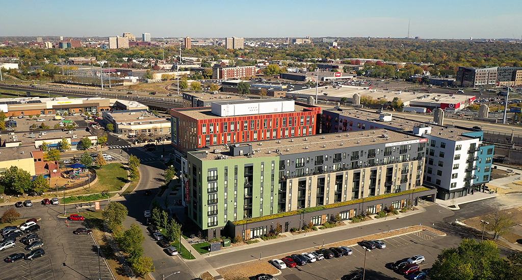Rental housing aerial view