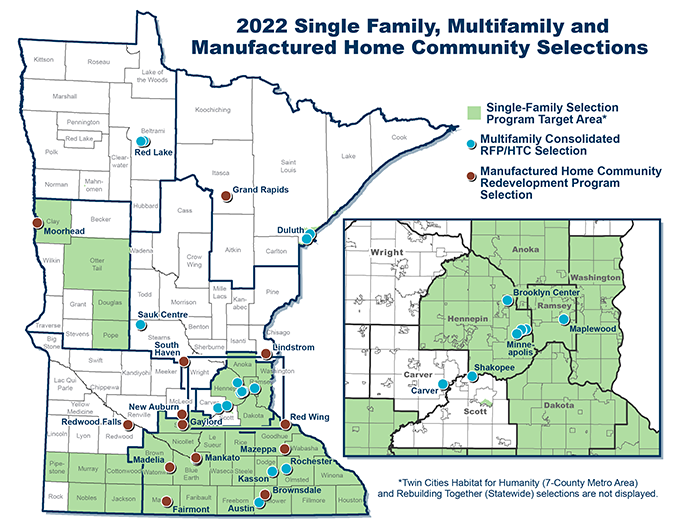 2022 Single Family, Multifamily and Manufactured Home Community Selections
