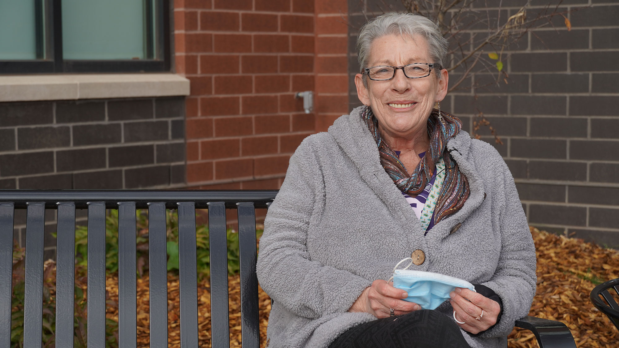 Woman sitting on a bench